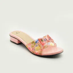 HardWood Women Open Toe Printed Leather Block Heels-5