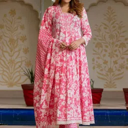KALINI Printed Pure Cotton Kurta Set-picture-48