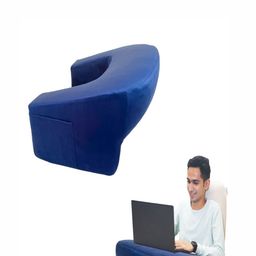 RINIPO Blue Memory Foam Filled Faux Velvet Therapedic Pillow-image-35