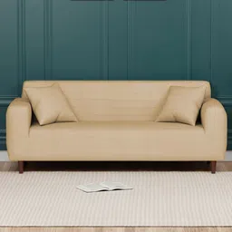 Myntra Elegant Homes Cream-Coloured 3 Piece Sofa Cover With Arms-image-15