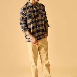 AKS Men Checked Open Front Jacket image 2