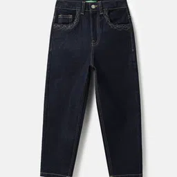 United Colors of Benetton Girls Mid-Rise Slouchy Fit Rinse Wash Denim Jeans-picture-5