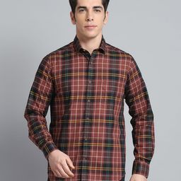 Monte Carlo Men Tartan Checks Opaque Checked Casual Shirt-image-92