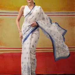 DIVASTRI Printed Saree With Blouse Piece-picture-17