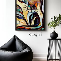 Sassyco Blue & Black 1 Piece Canvas Birds and Animals Wall Paintings-image-35