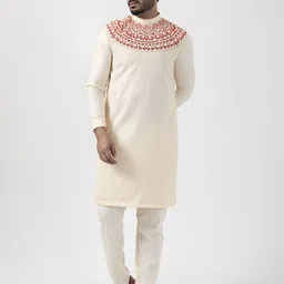DEVOILER Men Ethnic Motifs Printed Regular Kurta with Pyjamas & image 5
