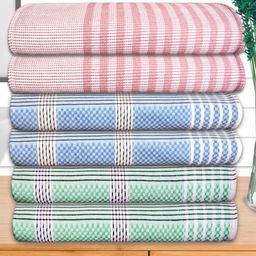 Athom Living Green & Blue 5 Pieces Striped Cotton 210 GSM Bath Towels-image-46
