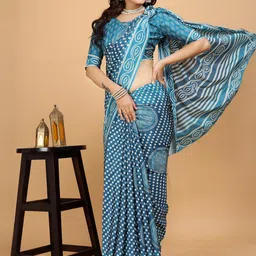 VS MALL Printed Poly Crepe Sarees-image-81