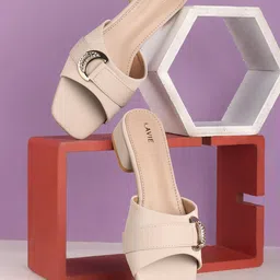 Lavie Embellished PU Block Sandals-33