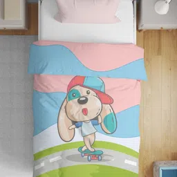 HOME PLUS STUDIOS Blue Cartoon Characters Microfiber AC Room Single Bed Comforter-picture-18