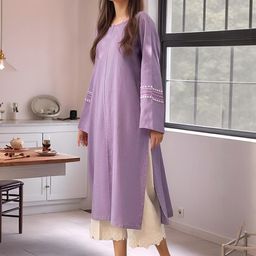 Aaghnya Women Purple Kurtas-image-0