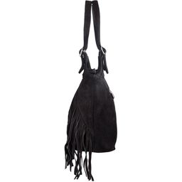 Sassora Leather Oversized Structured Shoulder Bag with Fringed image 2