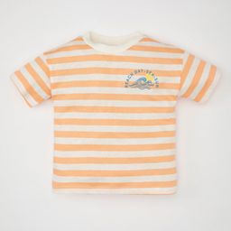 DeFacto Boys Striped Round Neck Cotton T-shirt-image-102