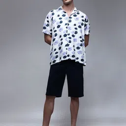 Paper Cut Oversized Printed Spread Collar Casual Shirt-picture-47