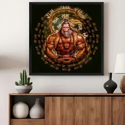 999Store Black & Brown Lord Hanuman Religious Canvas Wall Art-image-75