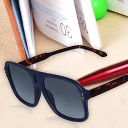 DressBerry Unisex Oversized Sunglasses with UV Protected Lens DBSG24-481-BL-Blue-45