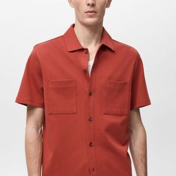 MANGO MAN Patch Pocketed Casual Shirt-image-38