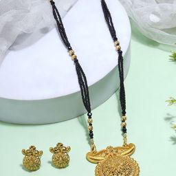 Shining Glory Gold-Plated Artificial Beaded Mangalsutra-image-32