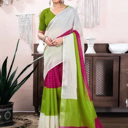 KALINI Striped Zari Tussar Saree-image-31