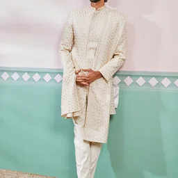 VASTRAMAY Embroidered Sherwani Set-picture-35