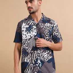 StitchX Men Half Sleeve Zebra Printed Lightweight Shirt-image-60
