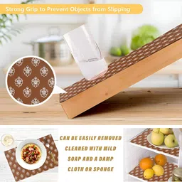 Aura Brown Set of 1 Regular Shelf Liner Organisers image 2