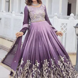 BAESD Embroidered Sequinned Semi-Stitched Lehenga & Unstitched Blouse With Dupatta-4