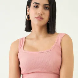 bearbrother Square Neck Sleeveless Regular Fit Crop Tank Top-image-72