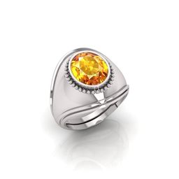 todani jems 11.25 Ratti Pukhraj Stone Original Certified Yellow Sapphire Gemstone Silver PlatedAdjustable Ring-picture-37