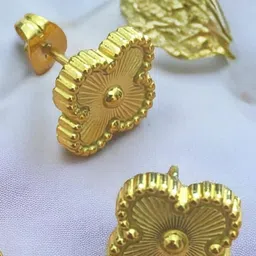 Lady Raiment Gold-Toned Floral Stud Earrings image 2