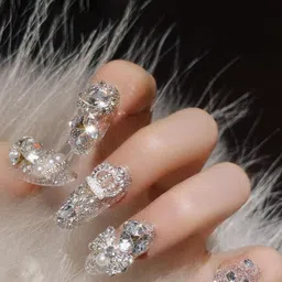 STYFY Set Of 24 Reusable Luxe Press On Nails With Adhesive Tabs - Damn!! Glam-17