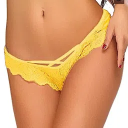 Xs and Os Pack Of 2 Self-Design Lace Thong Briefs CB2_PAN_L-CROSS_X1_BLACK_YELLOW_SMALL-32