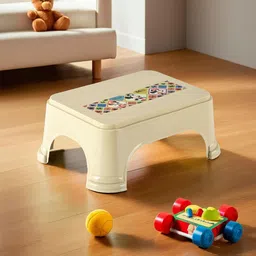 Kuber Industries Beige& Blue Disney Printed Square Stool-image-4