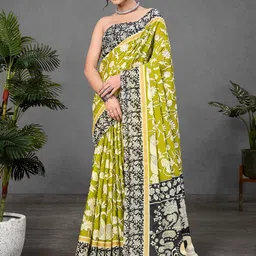 Panzora Ajrak Block Printed Saree-26