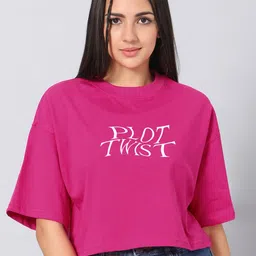 Besick Typography Printed Cotton Crop T-shirt-picture-41