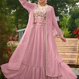 JIVORA Embroidered Thread Work Ready to Wear Lehenga &-55