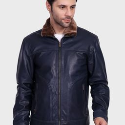 Justanned Spread Collar Leather Biker Jacket-39