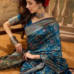 SHADOW & SAINING Ethnic Motifs Zari Woven Design Banarasi Saree-picture-31