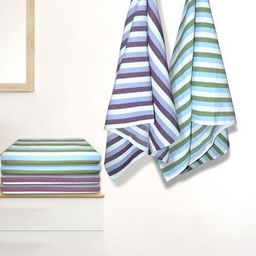 Myntra Elegant Homes Green & White 5 Striped Cotton 150 GSM Bath Towel-image-80