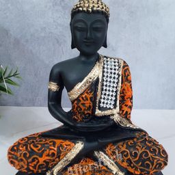 Afterstitch Orange Buddha Idol Showpiece-image-32
