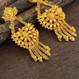 MEMOIR Gold Plated Contemporary Drop Earrings-image-71