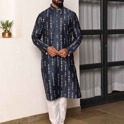 Ethnic India Bandhani Printed Mandarin Collar Straight Kurta-image-69