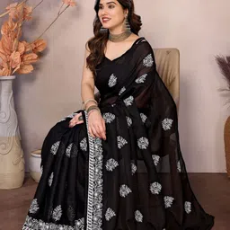 KALINI Floral Embroidered Art Silk Kota Saree-image-88