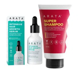 ARATA Set Of 2 Super Shampoo - 150 ml With Intensive Hair Growth Serum - 30 ml-0