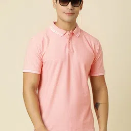 Provogue Men Dri-FIT Solid Polo Collar T-shirt-image-74
