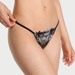 Victoria's Secret Women Very Sexy Electric Orchid Embroidery V-String Panty-picture-0