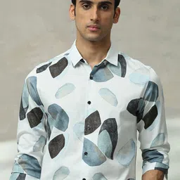 Mufti Men Slim Fit Spread Collar Abstract Printed Cotton Casual Shirt-image-87