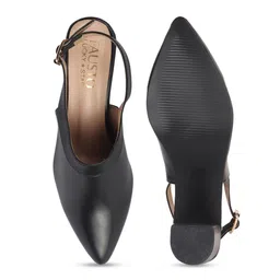 FAUSTO Women Pointed Toe Ankle Loop Block Heels Sandals image 4