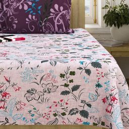San Marino Pink & Green Floral Printed Cotton 350 TC Queen Bedsheet Set- 2.54 m x 2.28 m-image-28