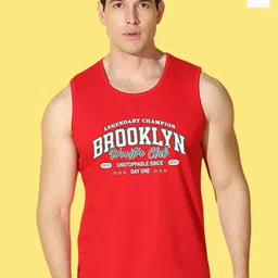WOOSTRO Pack Of 2 Printed Combed Cotton Gym Vests VWS26(ENJOY WHITE)(BKLN RED)-image-94